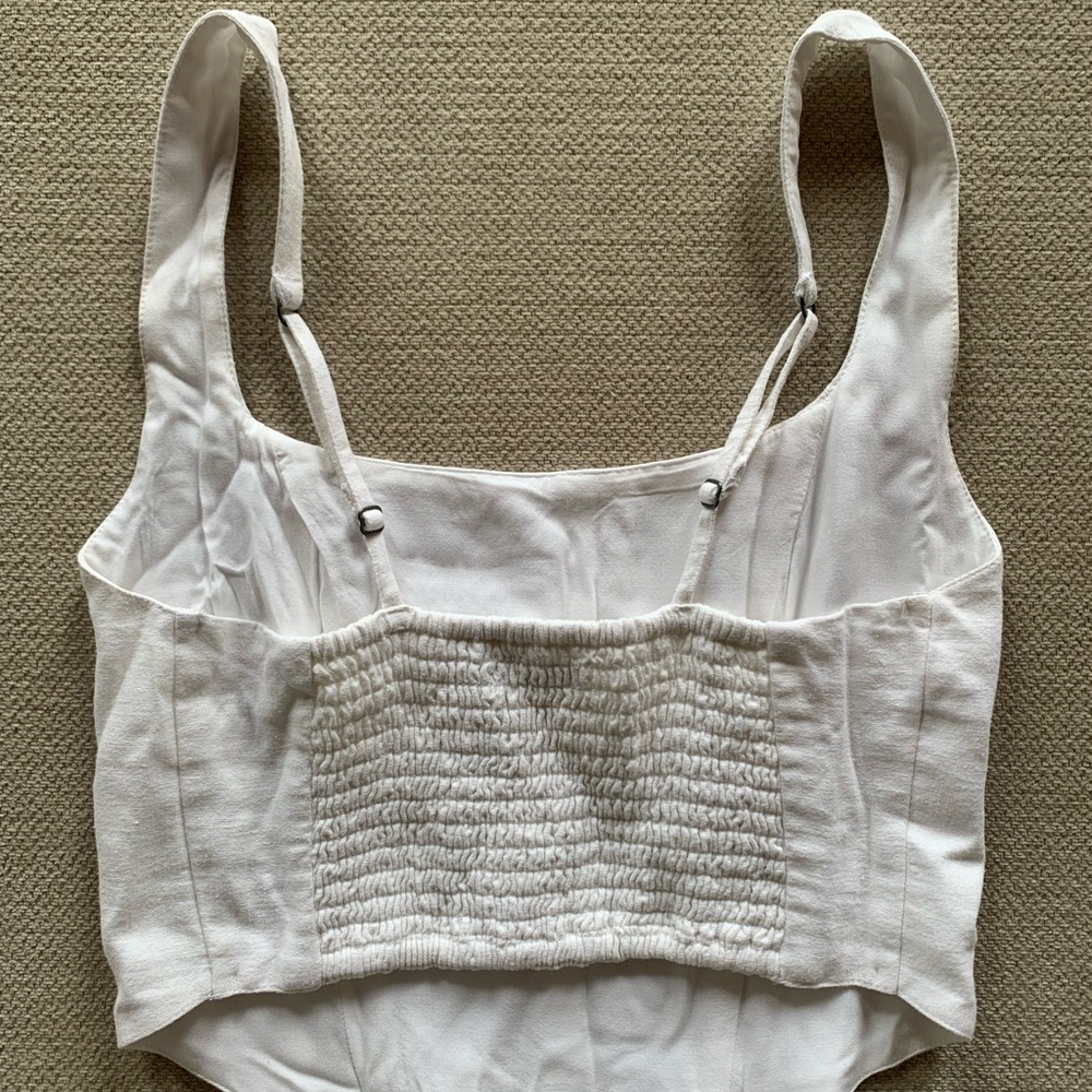 Abercrombie & Fitch Linen Corset Top White